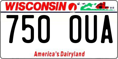 WI license plate 750OUA