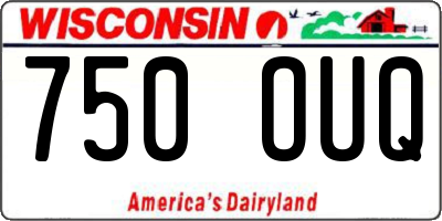 WI license plate 750OUQ
