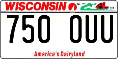 WI license plate 750OUU