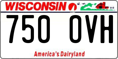 WI license plate 750OVH