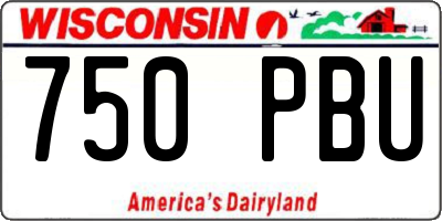 WI license plate 750PBU