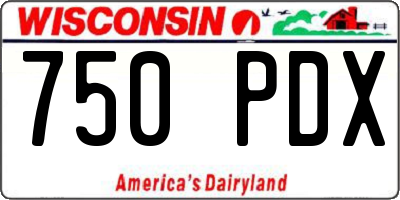 WI license plate 750PDX