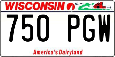 WI license plate 750PGW