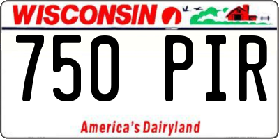 WI license plate 750PIR