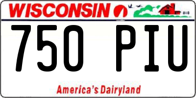 WI license plate 750PIU