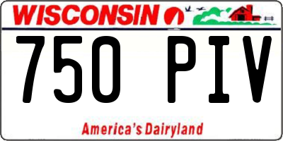 WI license plate 750PIV