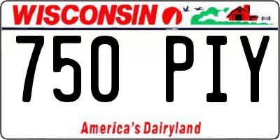 WI license plate 750PIY