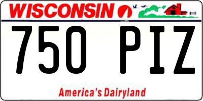 WI license plate 750PIZ