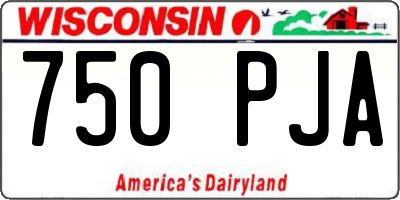 WI license plate 750PJA