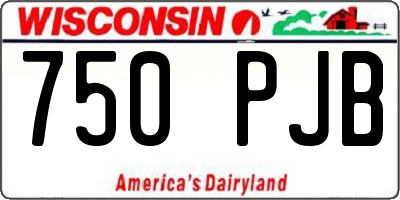 WI license plate 750PJB