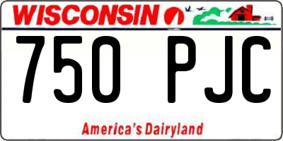 WI license plate 750PJC