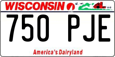WI license plate 750PJE