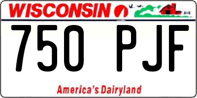 WI license plate 750PJF