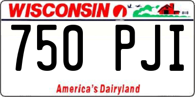 WI license plate 750PJI