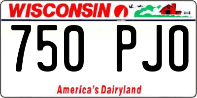 WI license plate 750PJO