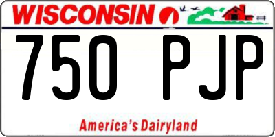 WI license plate 750PJP