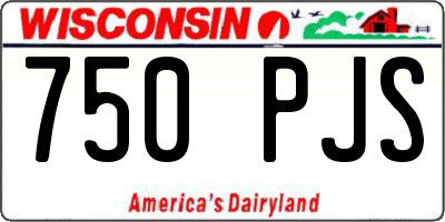 WI license plate 750PJS