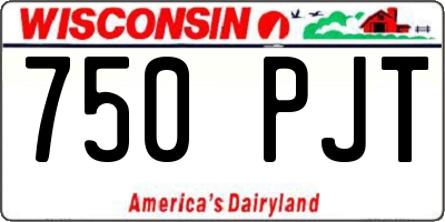 WI license plate 750PJT