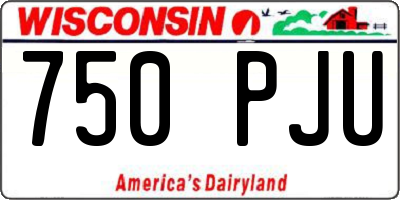 WI license plate 750PJU