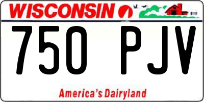 WI license plate 750PJV