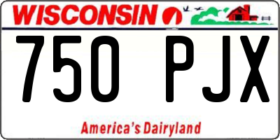 WI license plate 750PJX