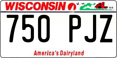 WI license plate 750PJZ
