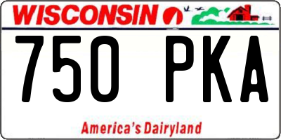 WI license plate 750PKA