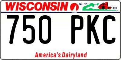 WI license plate 750PKC