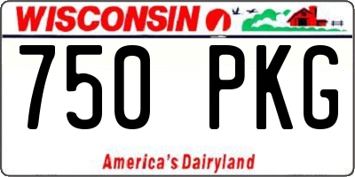 WI license plate 750PKG