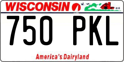 WI license plate 750PKL