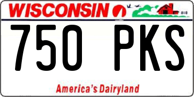 WI license plate 750PKS