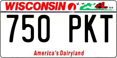 WI license plate 750PKT