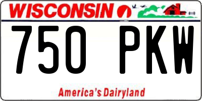WI license plate 750PKW