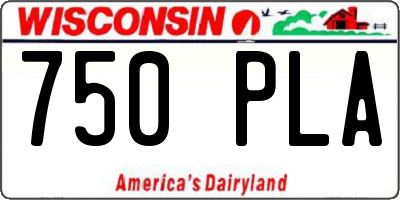WI license plate 750PLA
