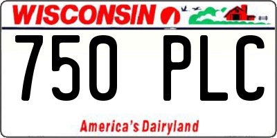 WI license plate 750PLC