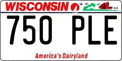 WI license plate 750PLE