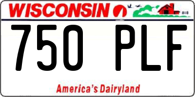 WI license plate 750PLF