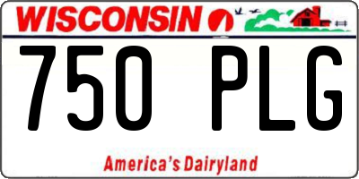 WI license plate 750PLG