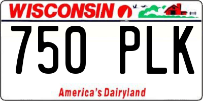 WI license plate 750PLK
