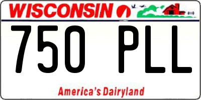 WI license plate 750PLL