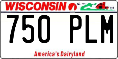 WI license plate 750PLM