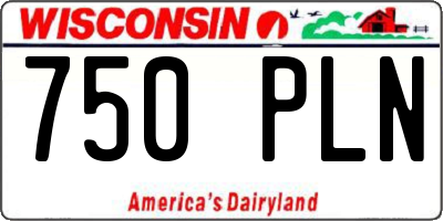 WI license plate 750PLN