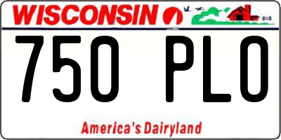 WI license plate 750PLO