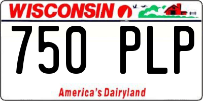 WI license plate 750PLP