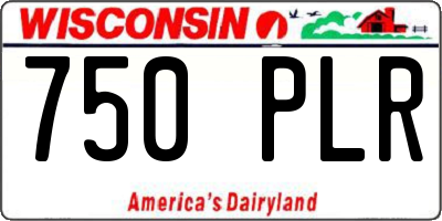 WI license plate 750PLR