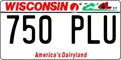 WI license plate 750PLU