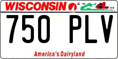 WI license plate 750PLV