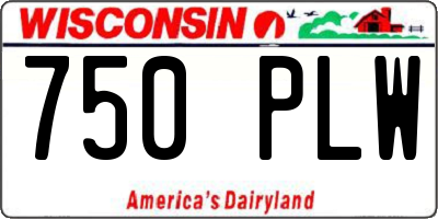 WI license plate 750PLW