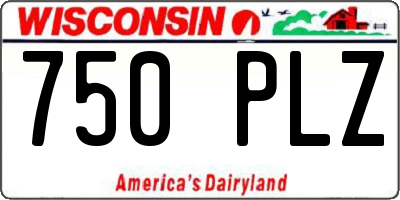 WI license plate 750PLZ