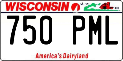 WI license plate 750PML
